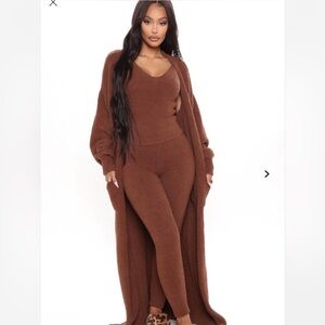 SOLD - Cozy Brown Knit Lounge Set